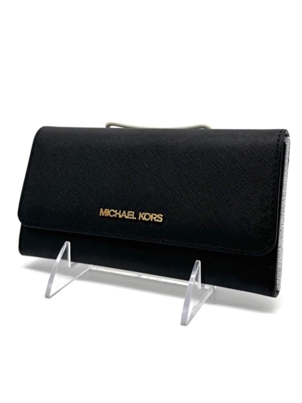 Michael Kors Large Trifold Wallet Black/Gold
